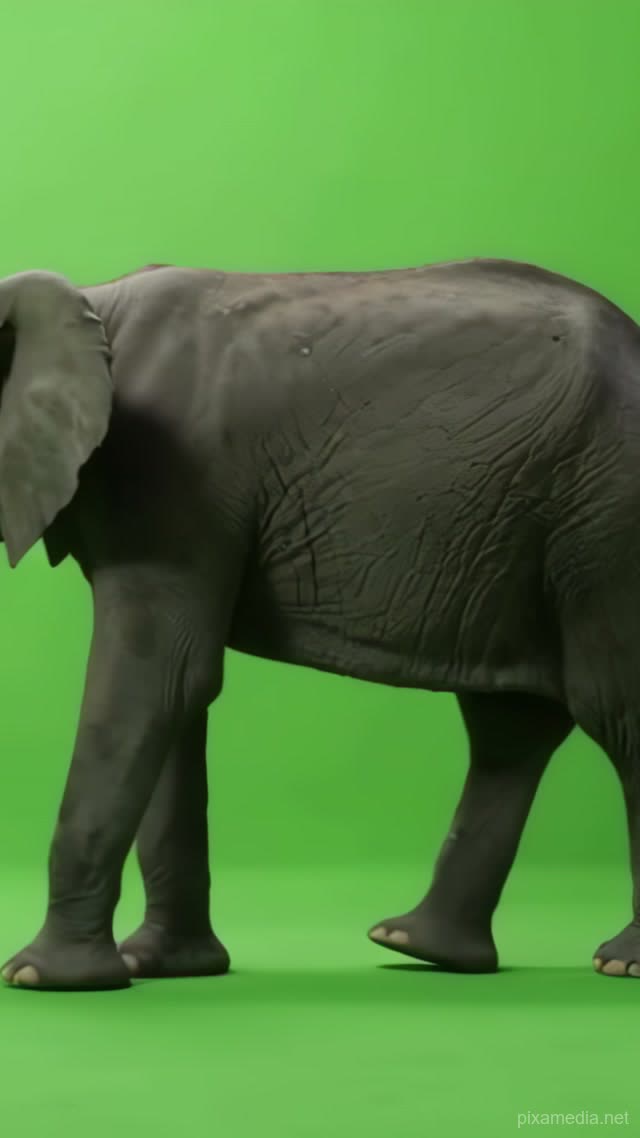 Elephant on Chroma Key Green - Green Screen AI stock